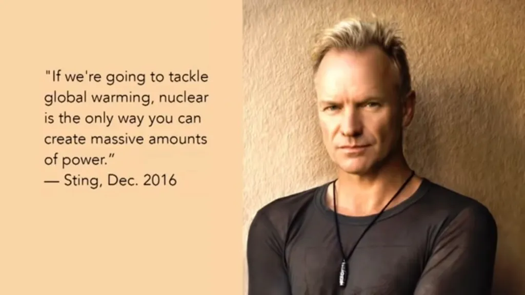 Sting on Nuclear Energy