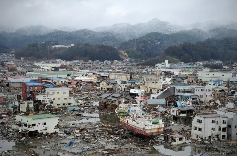 Devastation in Fukushima after Tsunami